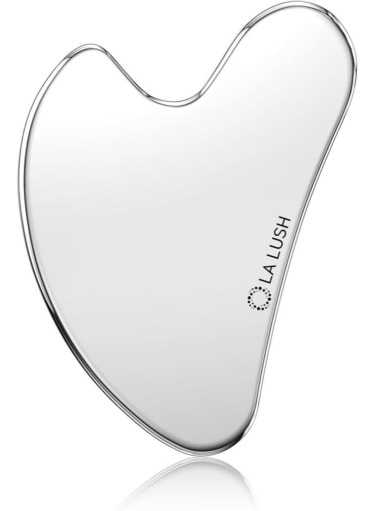 LA LUSH 304 Stainless Steel Gua Sha – Facial & Body Massage Tool for Sculpting, Lymphatic Drainage, Jawline & Chin Lift, Muscle Tension Relief, and Skin Care - Image 1